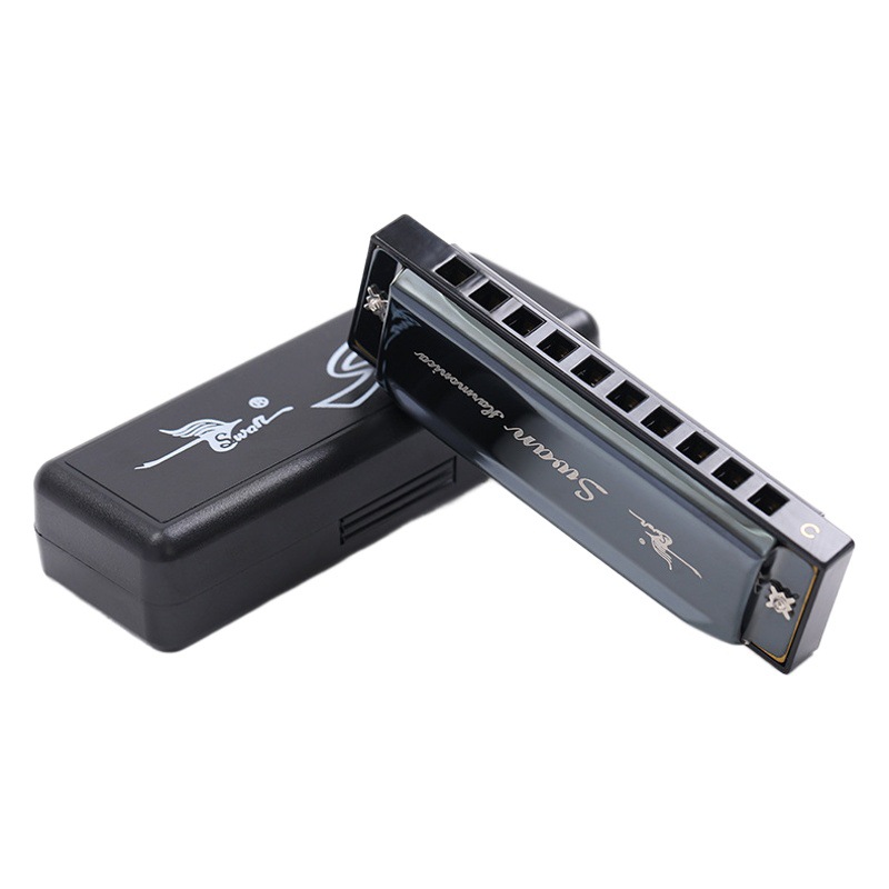 Swan 10-hole Harmonica Blues Ten-hole C- tone Blues Student Child Adult Professional Beginner 24-hole Musical Instrument
