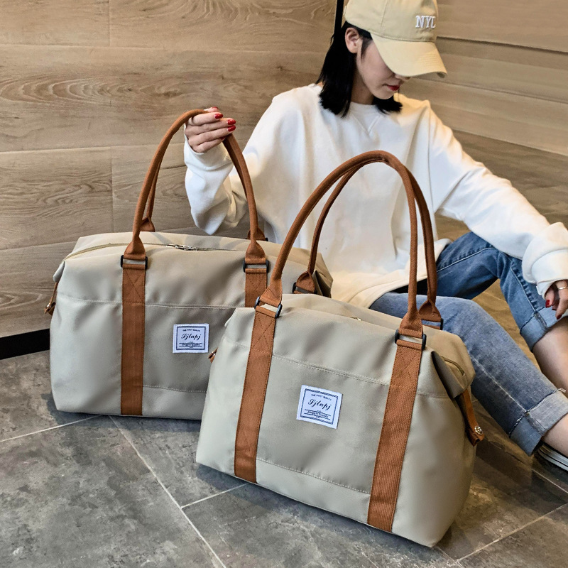 Travel Bag Women's Short-Distance Luggage Storage Bag Large-Capacity Satchel Business Trip Bag College Student Oxford Cloth Lightweight Travel Bag
