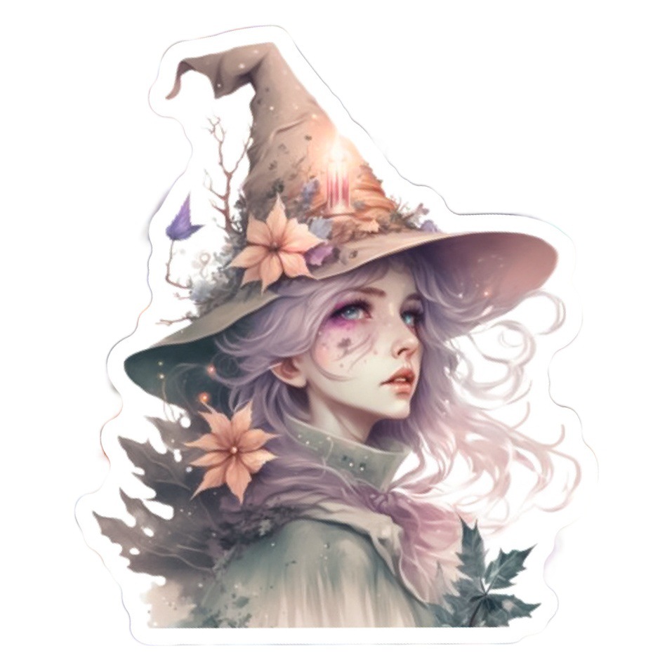 50 sheets Gothic witch graffiti stickers suitcase phone case flat insulation Cup helmet waterproof pvc stickers