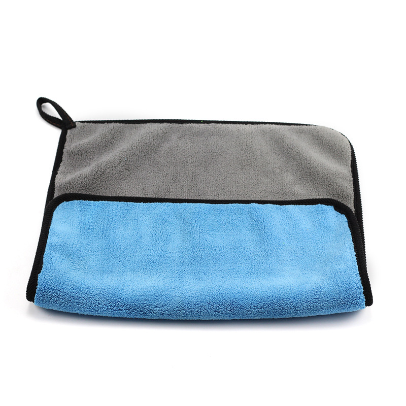 Picture of Wholesale high density coral fleece car towel 800 flat absorbent quick-drying car wash towel lint-free housekeeping cleaning towel