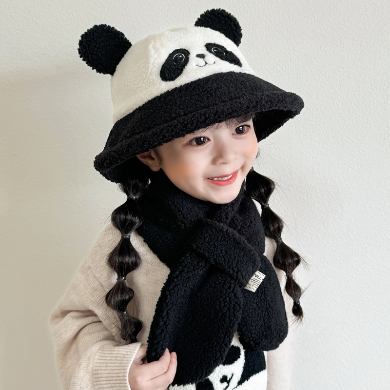 Boys' Hat Autumn and Winter Cute Cartoon Thickened Warm Knitted Wool Hat Girls' Baby Ear Protection Hat Trendy