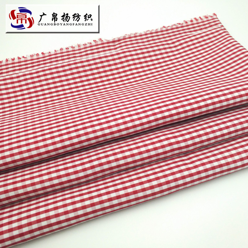 Picture of Factory in stock woven plaid black and white polyester yarn-dyed jacquard fabric shirt polyester fashion youth fabric