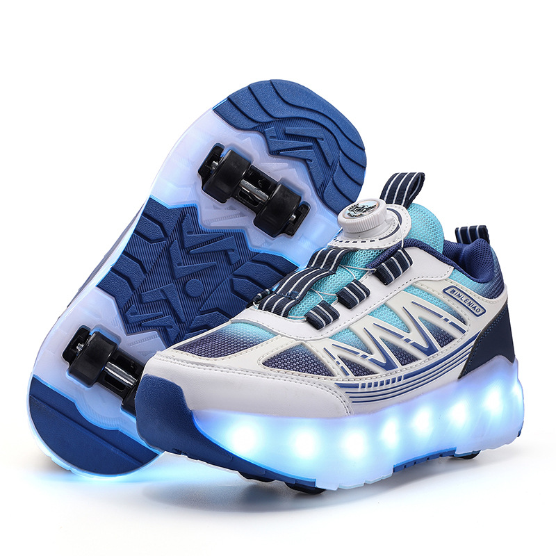 Binle Bird Children's Heal Shoes Four Wheel Summer Boys' Luminous Detachable Girls' Student's Wheeled sneaker