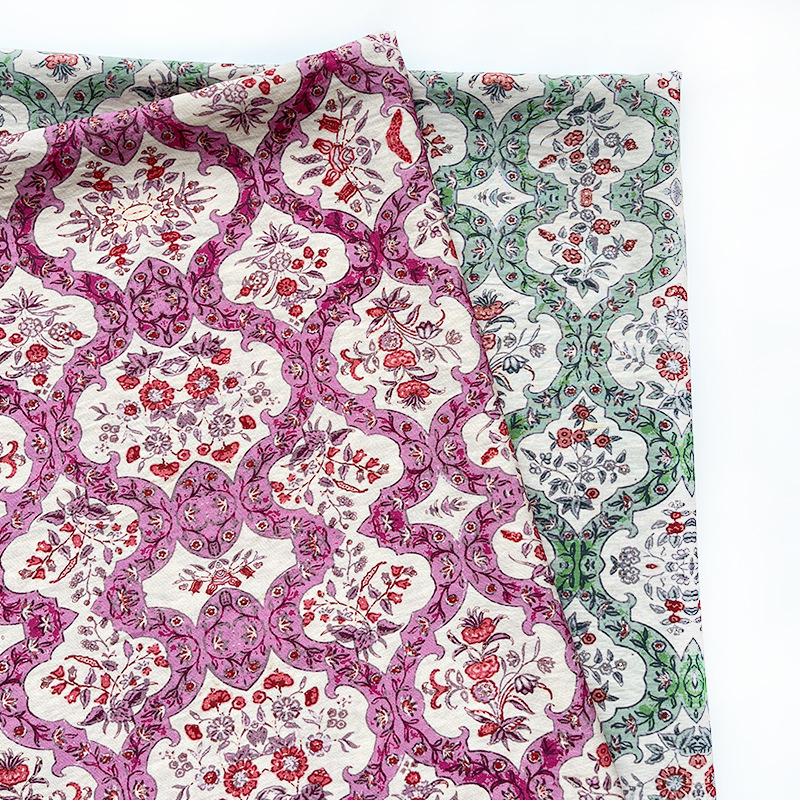 Diamond Flower Brocade Cotton Fabric Digitally Printed Fabric New Chinoiserie Ethnic Style Cheongsam Dress Top Han Dynasty Fabric