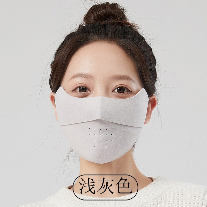 Picture of Sunscreen Mask Women's Anti-ultraviolet Summer Black Sunshade Full Face Mask Ice Silk Thin Breathable Eye Corner Stereo