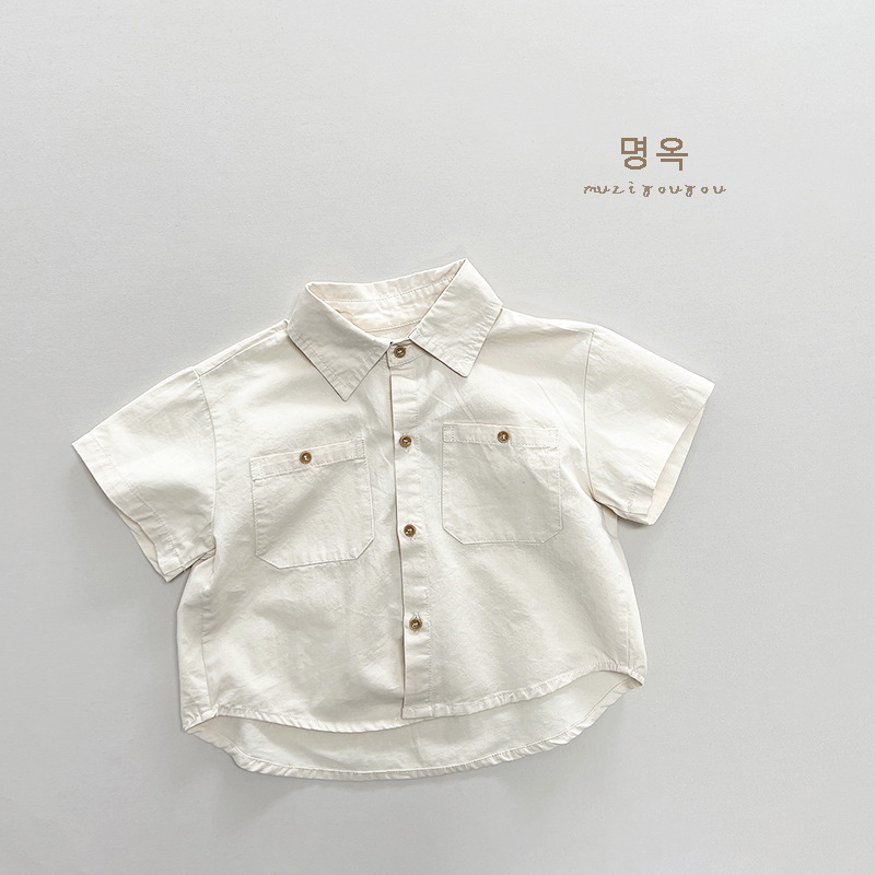 Picture of Copy good build ~ spring and summer new children's half sleeve shirt boys and girls Japanese Korean simple short sleeve coat tide children's clothing