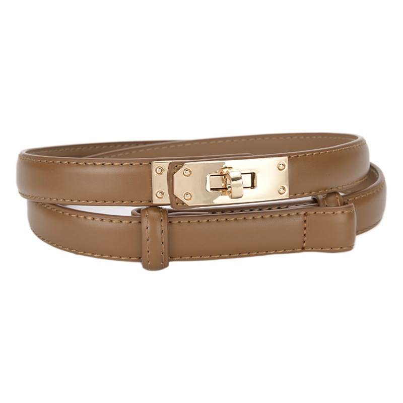 Fashionable All-match Korean Style Women's Thin Belt High-end Women's Belt Skirt Casual Pants Belted Waist Slimming Buckle Belt