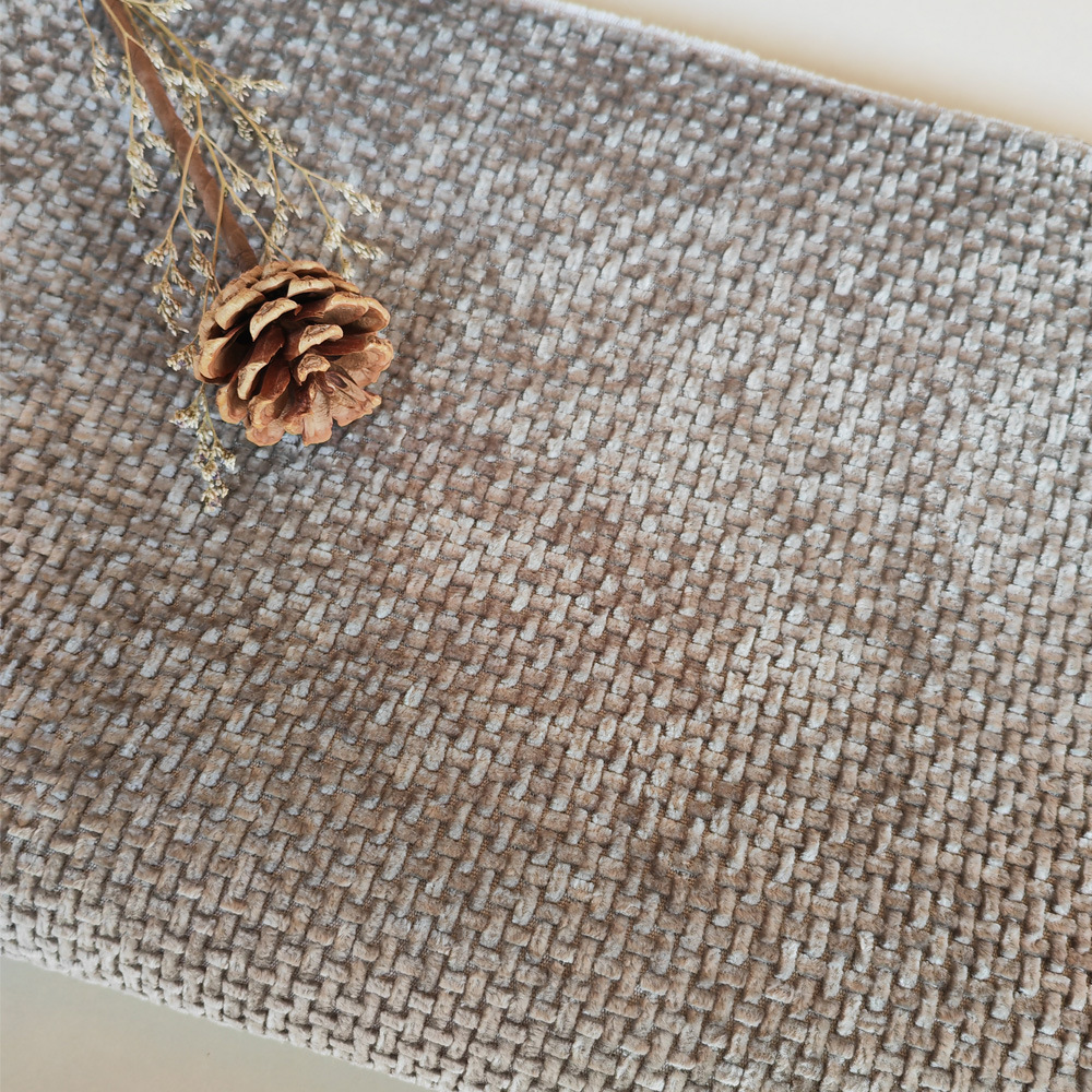 Picture of F508 in stock Straight Supply Oblique Fishing Net Pattern Chenille Sofa Cotton Linen Fabric Sofa Cover Pillow Cushion Linen Fabric