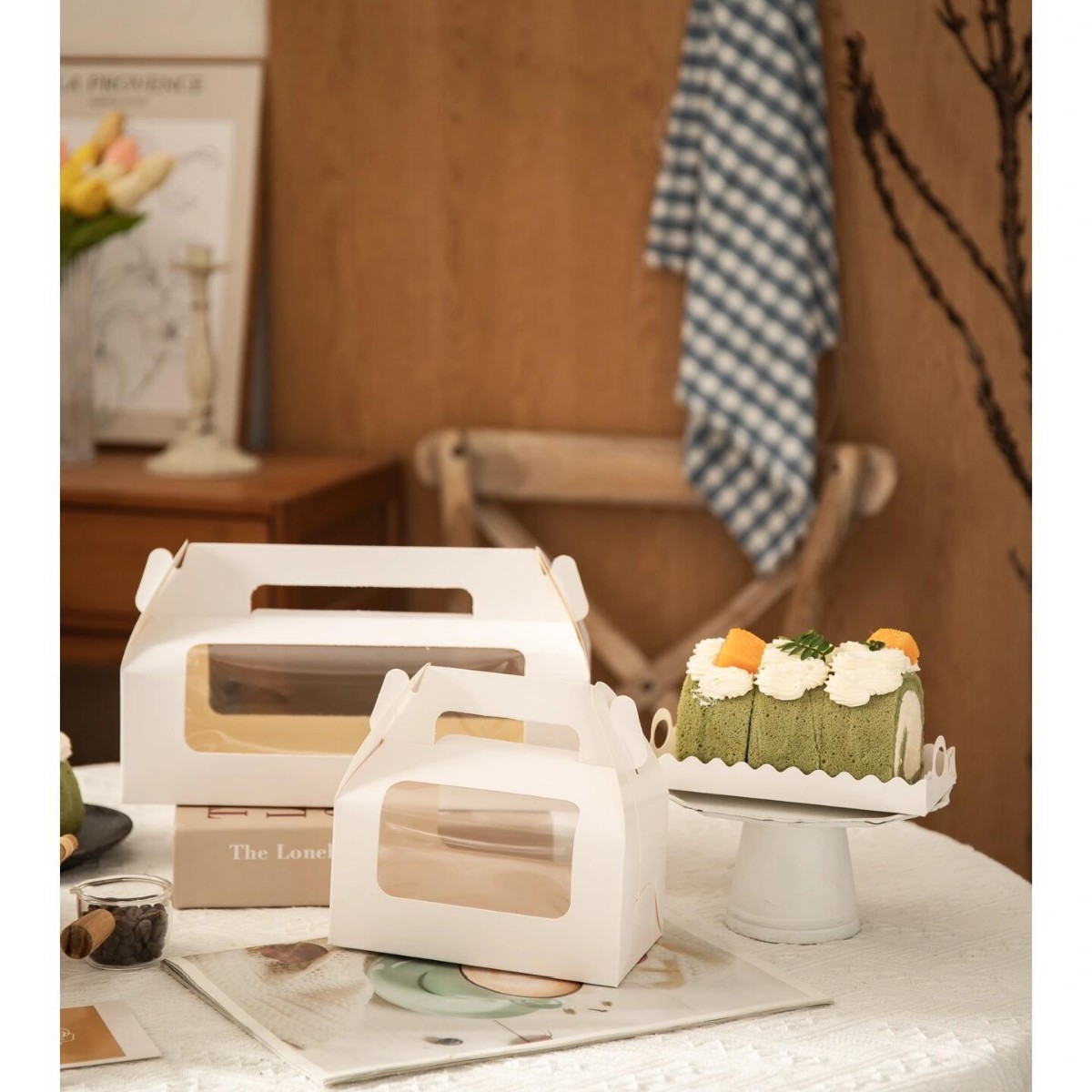 Mousse Towel Roll Box Long Swiss Roll Packing Box Cake Roll Packing Box Whole Roll Dessert Packing Box