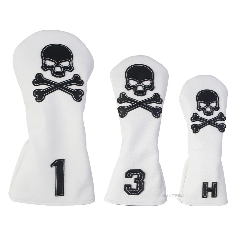 Picture of Golf patch skull full series club cover, waterproof fabric, plush inner pad for iron/wood/putter protective covers