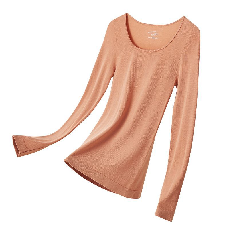 Picture of 2022 Autumn and Winter Sheep Wool Velvet Heating Fiber Thermal Underwear Women's Crewneck Small Collar Slim-fit Autumn Clothes