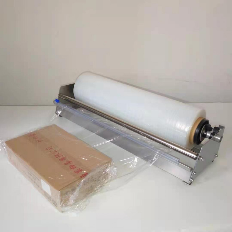 Small Platform Desktop Wrapping Film Bracket Small Items Cling Film Wrapping Machine Advertising Word Plate Packing Machine with Cutter