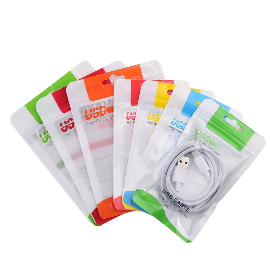 Picture of USB Cable Translucent Ziplock Bag Sealed Zipper Bag 1.2m Data Cable Packaging Bag Storage Sealed Moisture-Proof