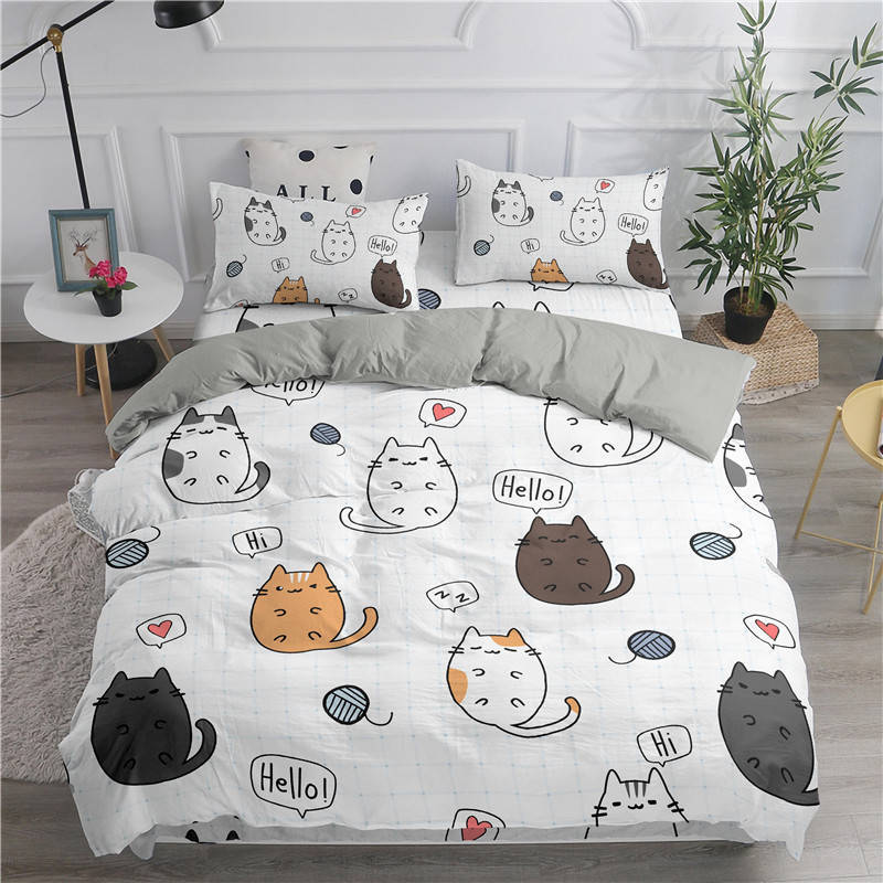 Cute cat print cartoon bedding 3D home textile quilt cover cross-border exclusive for AliExpress Amazon independent station