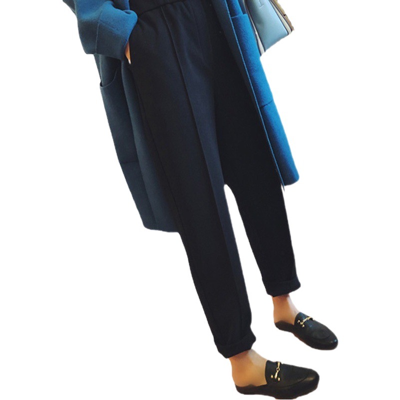 Cashmere Woolen Pants for Children Autumn and Winter 2023 New Internet Celebrity Cigarette Tube Carrot Pants Large Size Small Leg Loose Harem Pants for Women