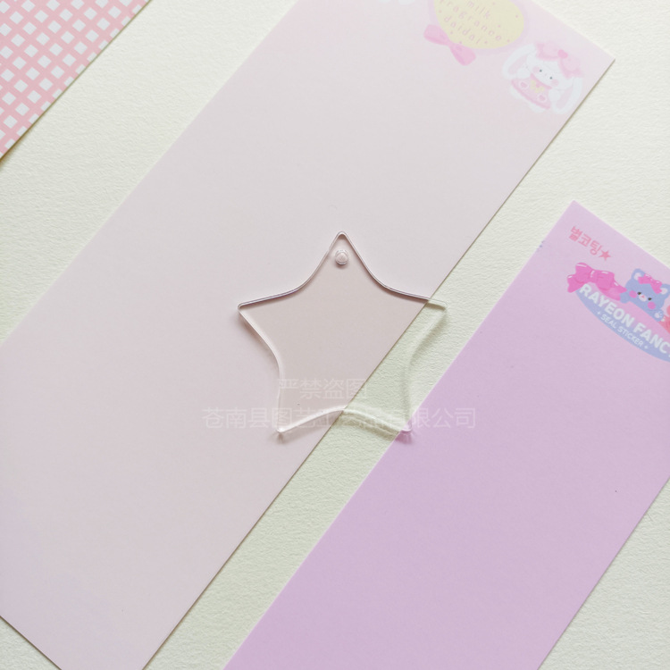 Picture of Cross-border transparent acrylic chip goo card DIY goo plate handmade keychain pendant organic glass blank embryo round