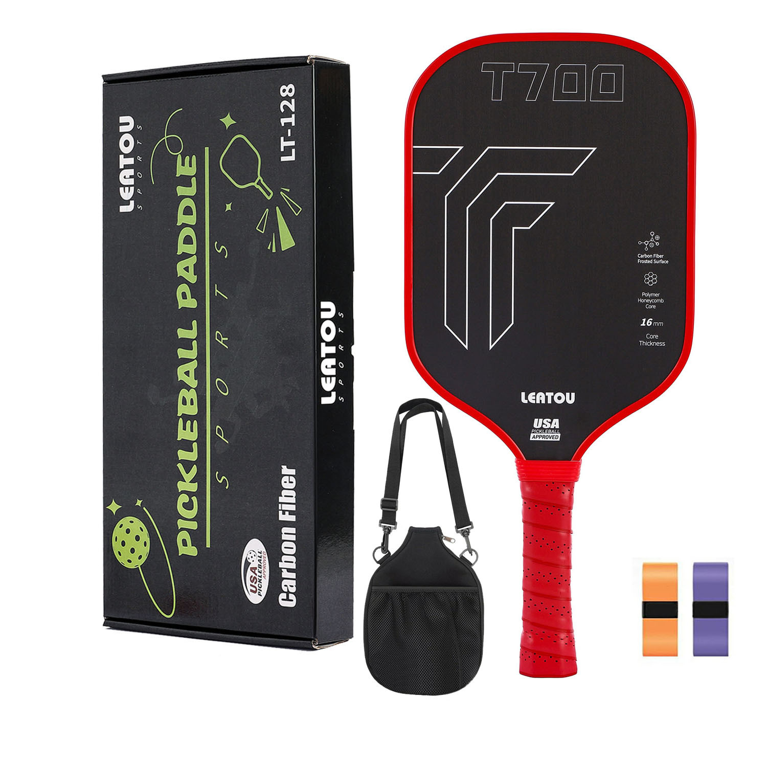 T700 Hot-Pressed All-In-One Offensive Pickleball Racket Frosted Competition Anti-Fall and Durable Pickleball Racket High Strength and Durability