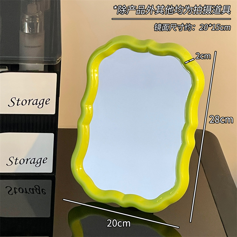 Picture of New flower mirror creative dormitory bedroom desktop high-value student dormitory makeup mirror desktop dressing mirror