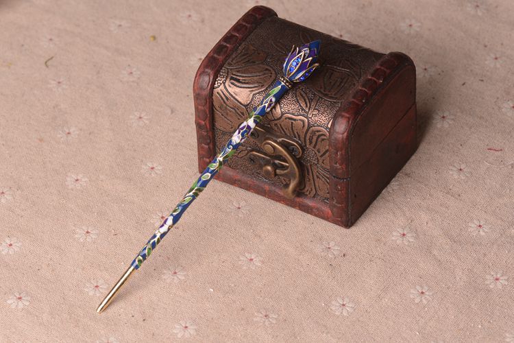Picture of Chinese antique headdress hairpin cloisonne ladies hair clasp scenic explosion hair accessories wholesale