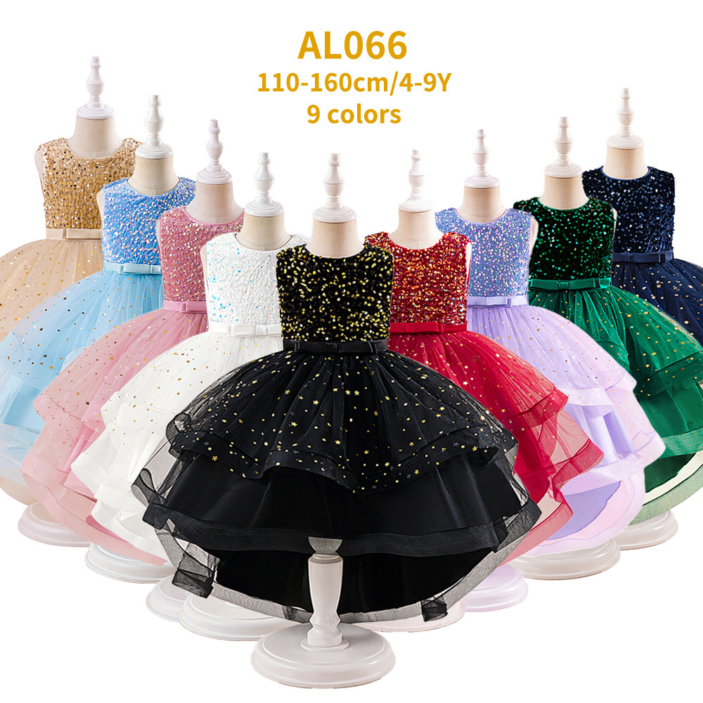 Picture of Cross-Border Girls' Dress Princess Dress European and American Sequined Flower Girl Fluffy Tail Skirt Children's Catwalk Stage Performance Clothing