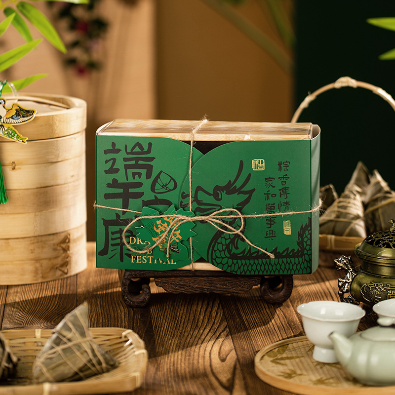 New high-end Dragon Boat Festival gift box high-end sense portable companion gift box zongzi packaging box empty box wholesale in stock