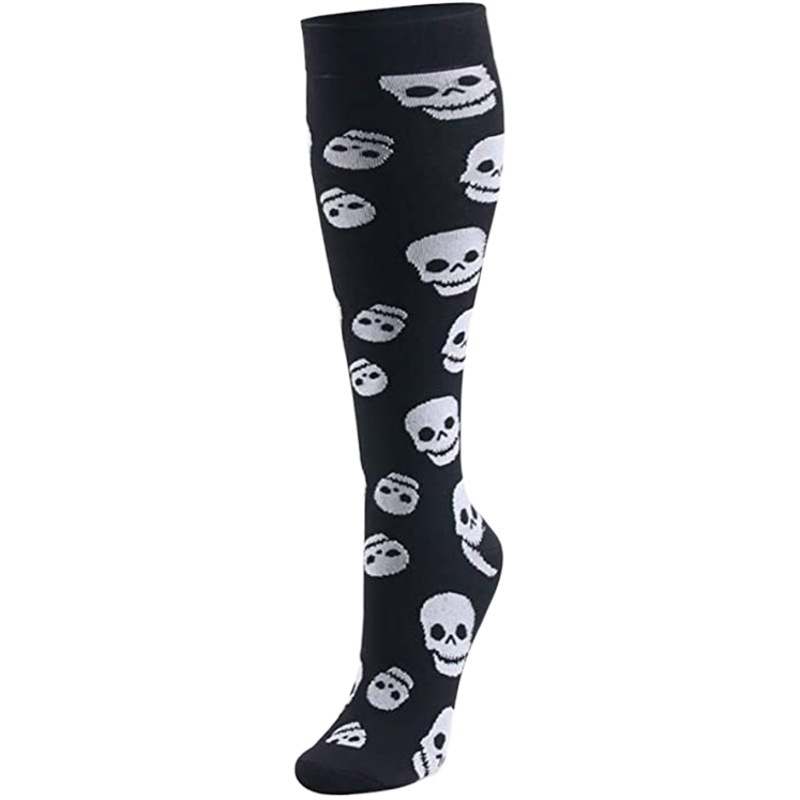 Cross Border Sports Pressure Socks Women Summer Calf Stockings Halloween Skull Compression Socks Riding Socks Socks Wholesale