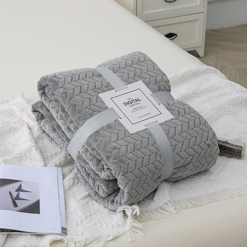 Picture of Blanket Blanket Flannel Blanket Single Blanket Embroidered Knee Blanket Office Coral Blanket Small Blanket