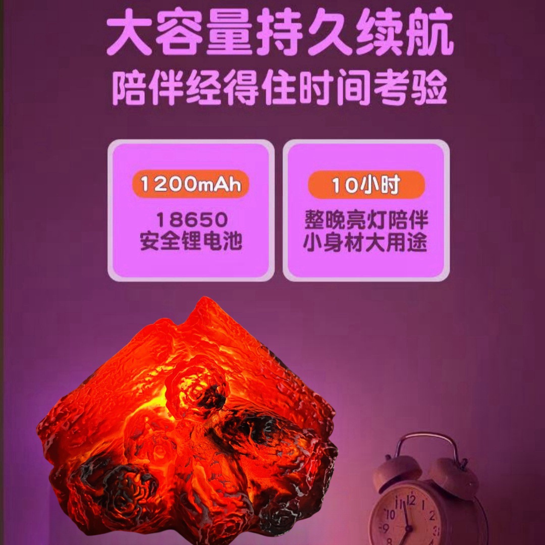 Cross-Border New Product Rechargeable Led Artificial Decorative Charcoal Flame Lamp Atmosphere Lamp Ornaments Christmas Gift Scene Props