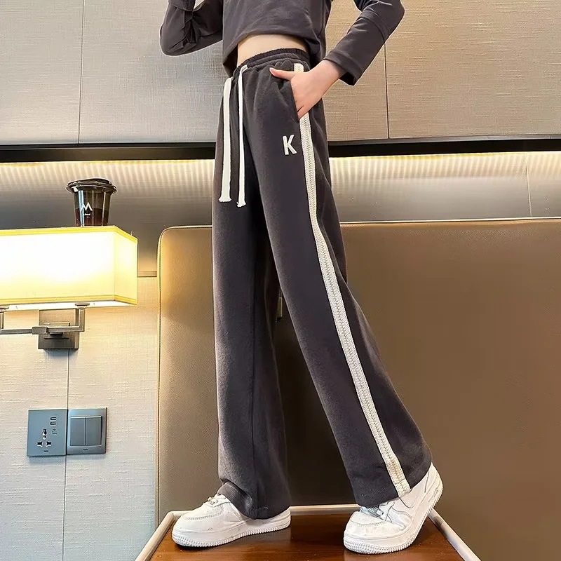 Picture of Girls' Pants Spring and Autumn Large Children's Autumn 2023 New Casual Pants Girls' Wide Leg Children's Autumn Sports Pants