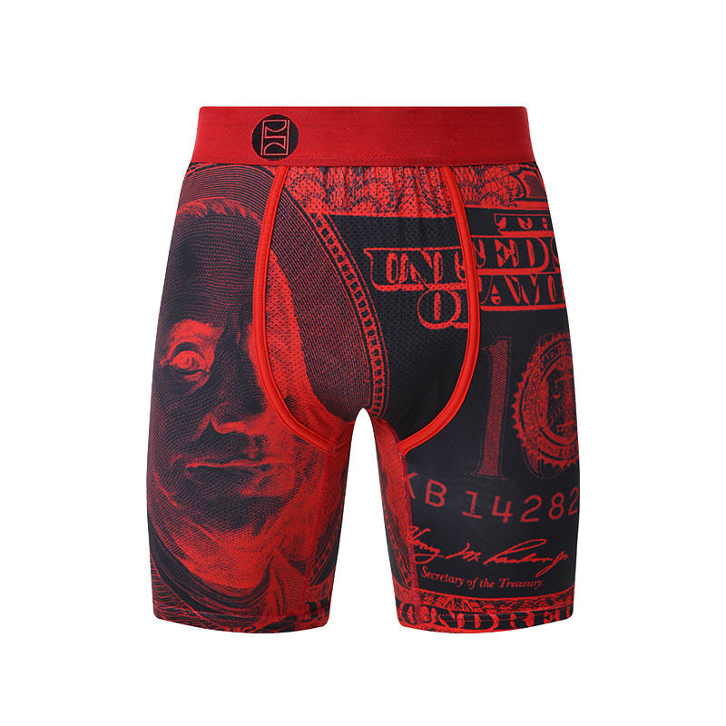 Picture of Men's Underwear Cartoon Print Men's Quick-Drying Boxer Briefs Sports Underwear Fitness Extended Underwear Men's Wholesale