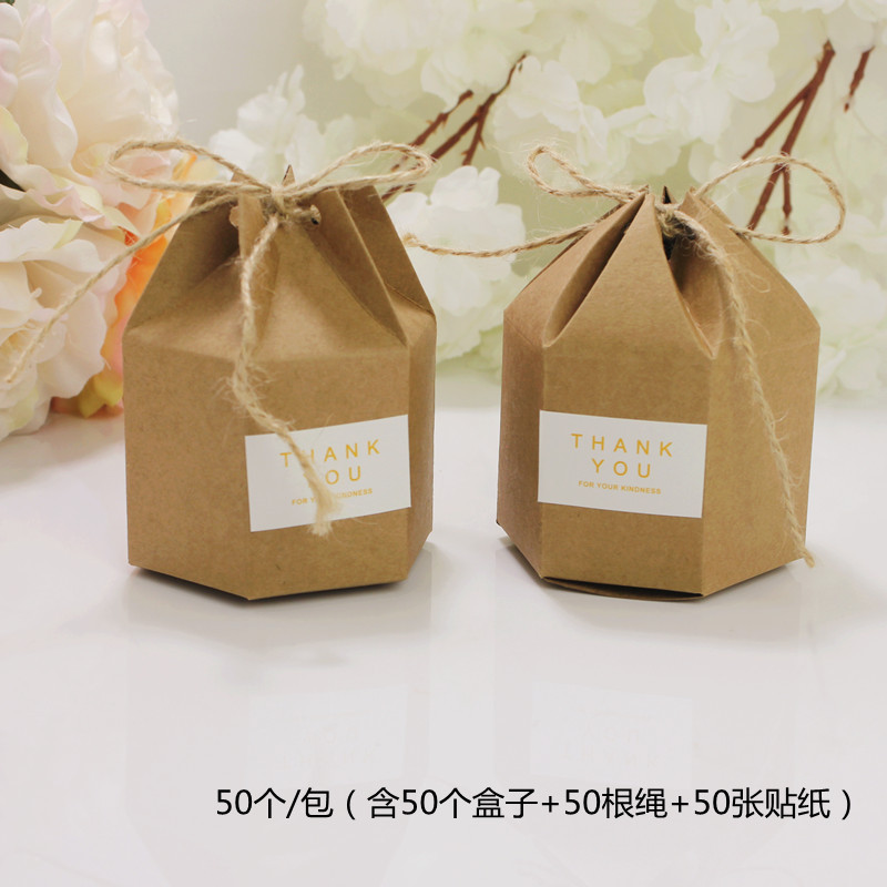 Picture of Exquisite and Creative Wedding Candy Box, Hexagonal Forest Gift Box, Wedding Souvenir, Egg Hexagonal Packaging Box