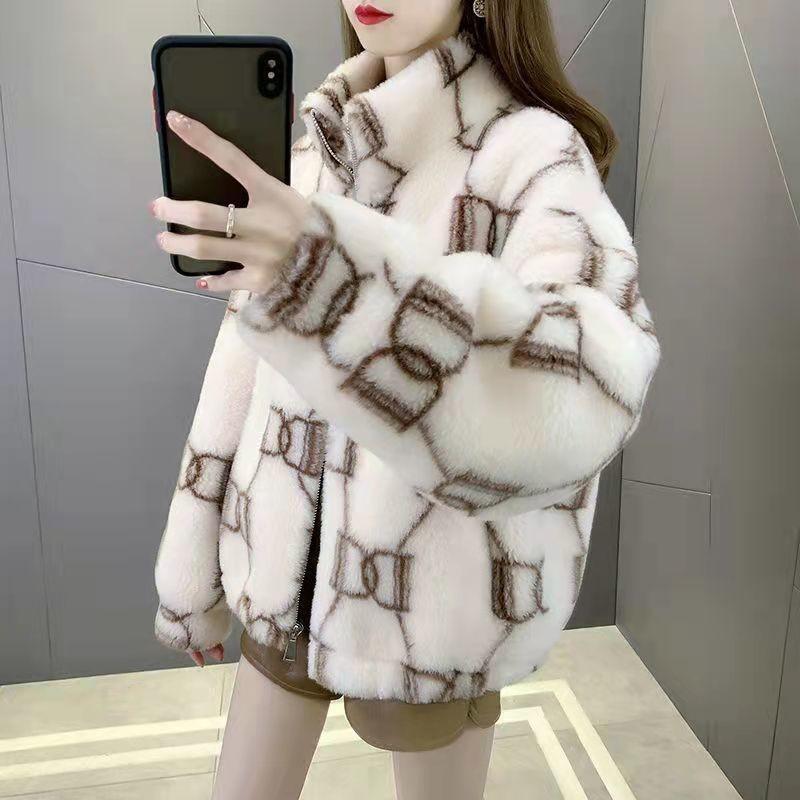 Picture of Lamb wool coat for women 2023 new Korean style outdoor wear winter loose all-matching cotton and thickening cashmere fashion coat
