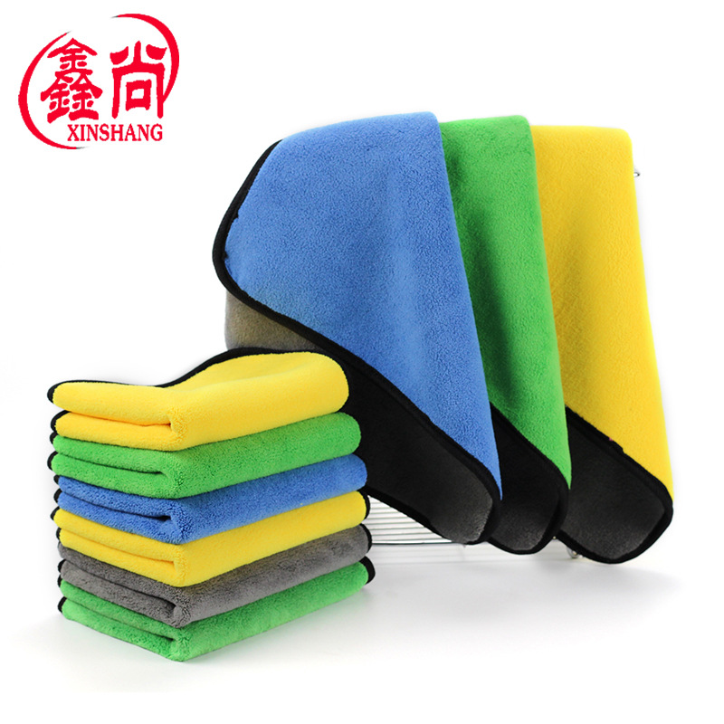 Picture of Wholesale high density coral fleece car towel 800 flat absorbent quick-drying car wash towel lint-free housekeeping cleaning towel