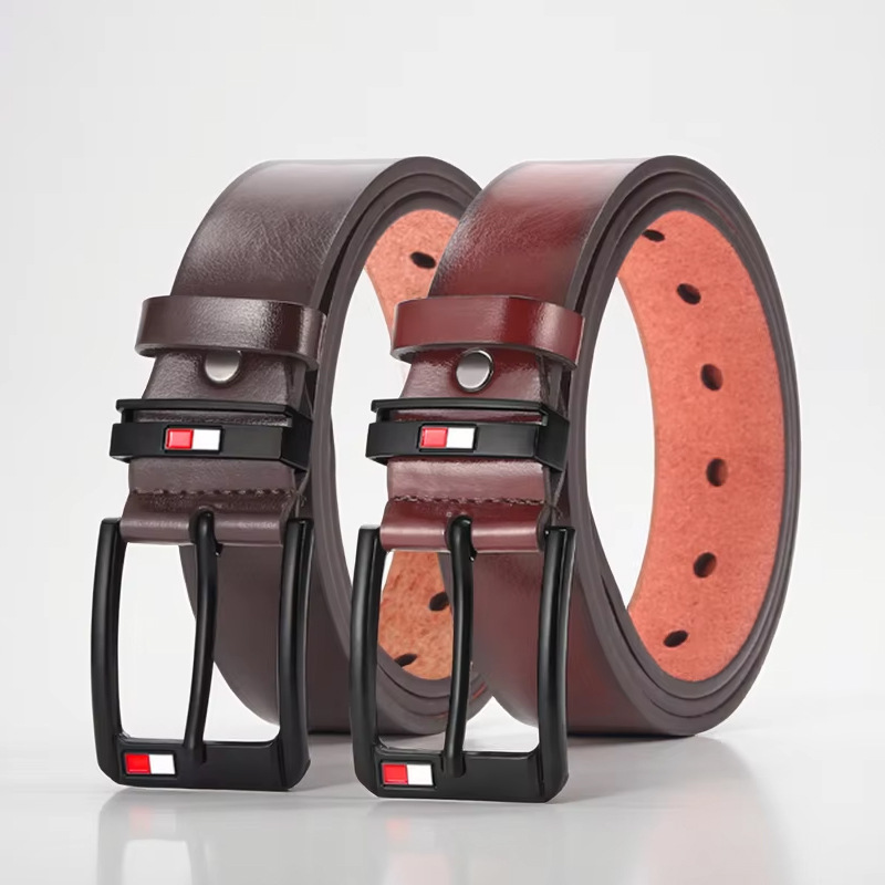 Cross-border new alloy PU pin buckle men's belt fashion Joker belt men's young and middle-aged pants belt manufacturers wholesale