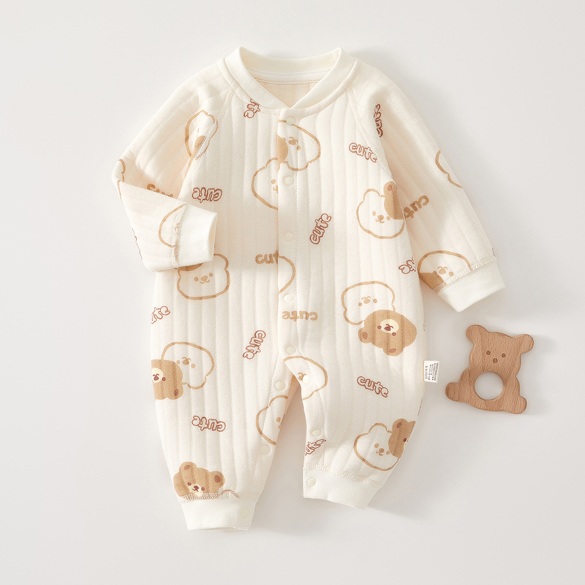 Picture of Baby clothes winter cotton thickened jumpsuit Spring and Autumn Winter newborn male and female baby quilted warm cotton-padded clothes