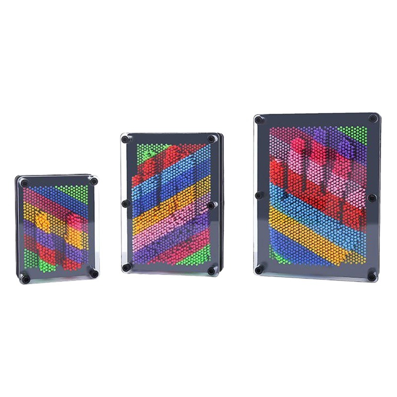 Rainbow plastic square hand print 3D clone hand model variety pinart three-dimensional needle carving children's toys