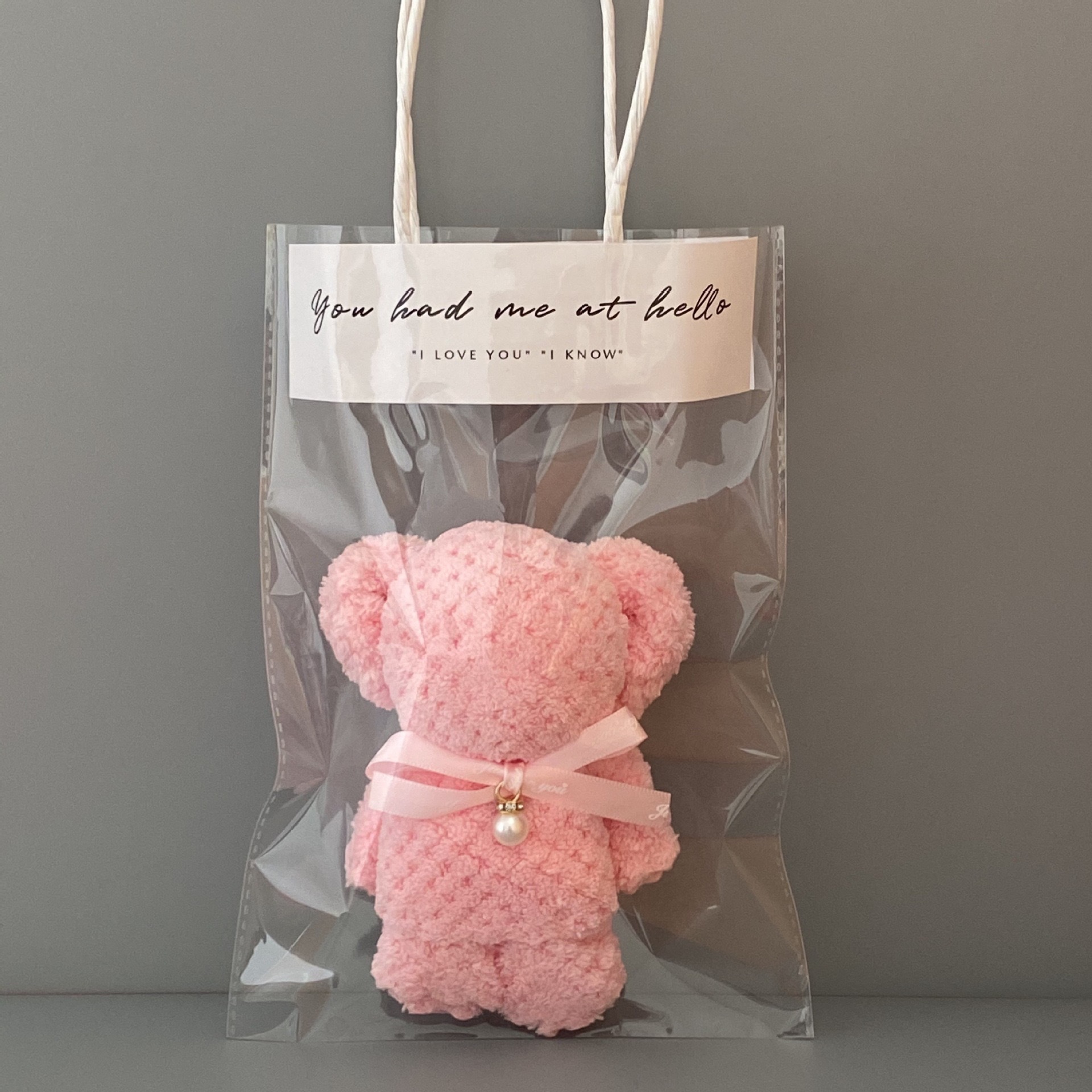 Picture of Coral Fleece Cute Bear Square Bridesmaid Best Man Accompanying Gift Opening Ceremony Shop Gift Pineapple Small Towel