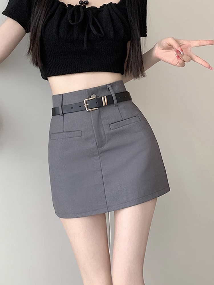 Design Sense Hip Skirt Women's 2024 Spring New Sexy Spice Girl A- line Skirt High Waist Slimming Elegant Skirt