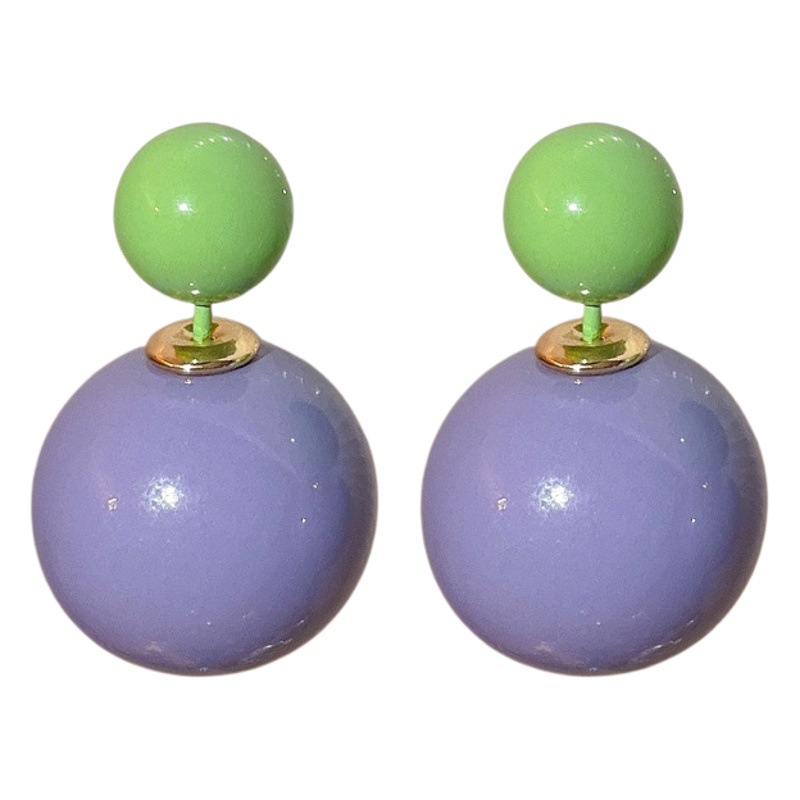 Chocho/South Korea Niche Design Sense Playful Candy Color Matching Ear Pin Earrings Earrings Two Wear 925 Silver Pin