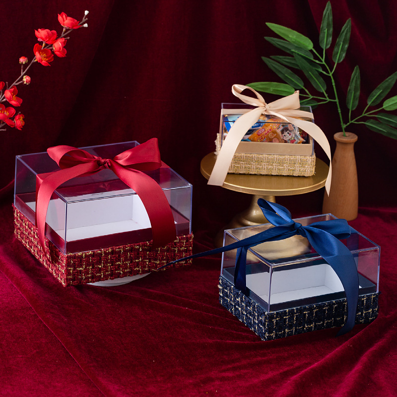 Picture of Accompanying Gift Box Empty Box Bridesmaid Best Man High-end Velvet Acrylic Gift Box New Wedding Engagement Candy Box