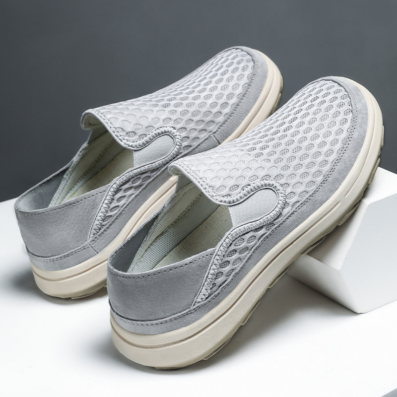 Men's Casual Shoes Autumn New Breathable Non-Smelly Slip-On Fly-Knit Dad Shoes Old Beijing Cloth Shoes