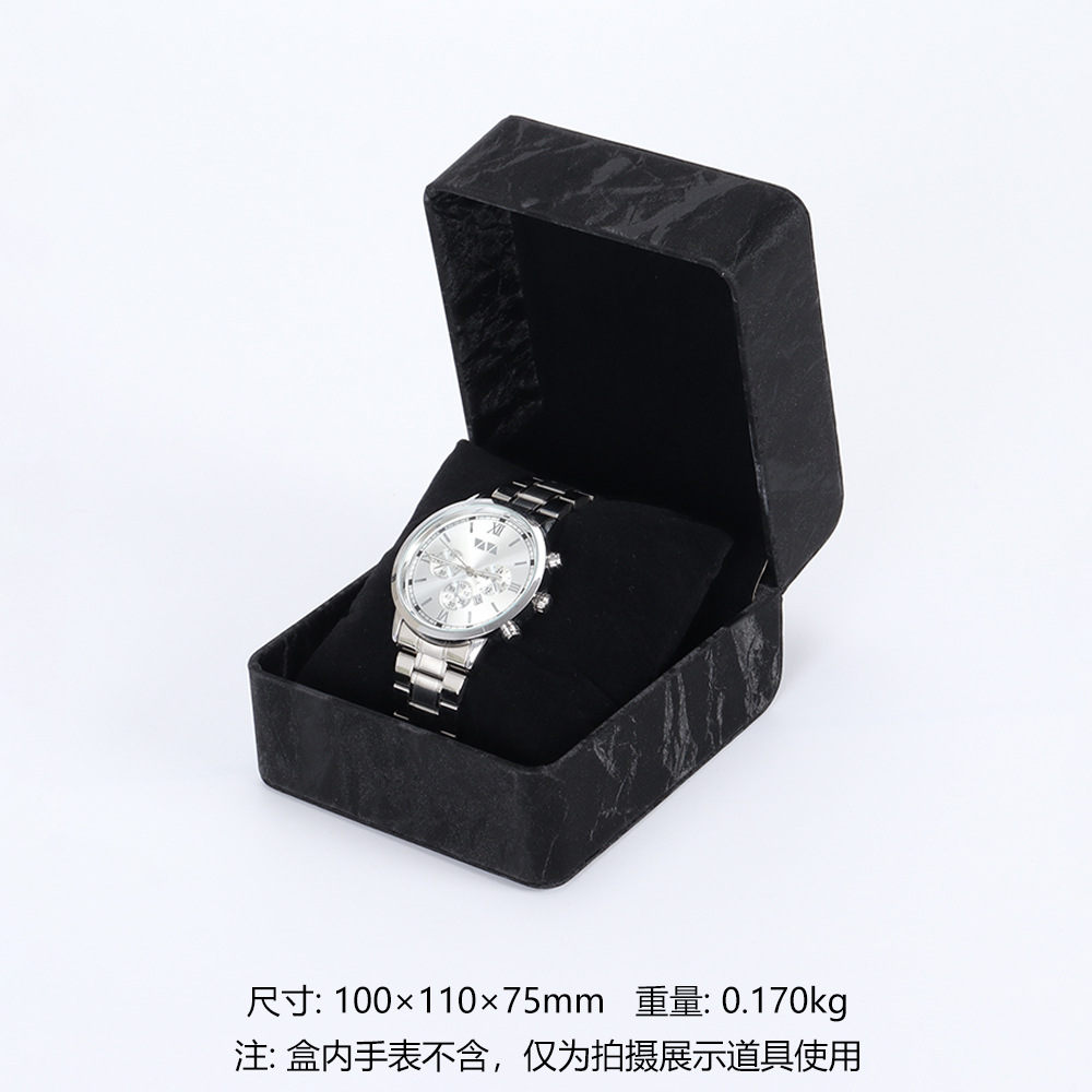 Picture of Pu Leather Watch Box Universal Flip Watch Box Storage Box Portable Watch Packaging Display Box High-End Pocket Watch Box