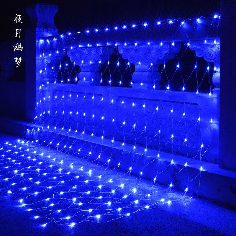 Picture of Led Net Lights Outdoor Waterproof Fishing Net Lights String Lights Flashing Stars Christmas Lights Courtyard Lawn Decorative Lights
