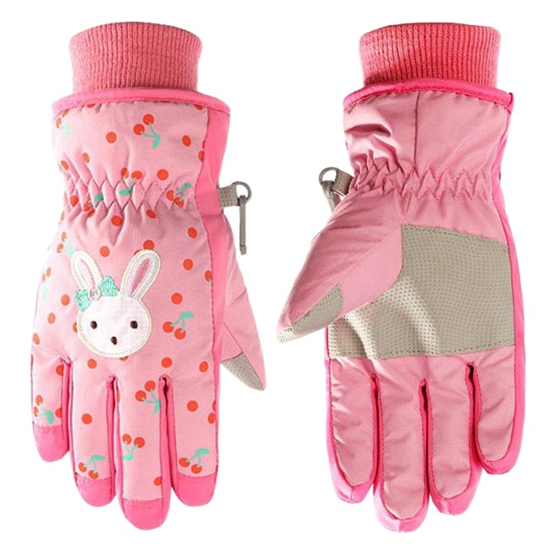 For sale New outdoor children's ski gloves girls sweet cute windproof Waterproof warm cotton gloves