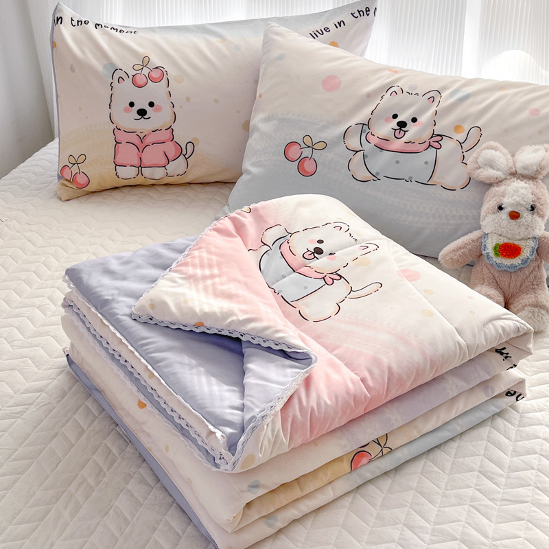 Picture of Class A Maternal and Infant Grade Summer Quilt Lace Summer Cool Quilt Summer Air-conditioning Quilt Double Washed Cotton Quilt Core Children's Thin Quilt Ins