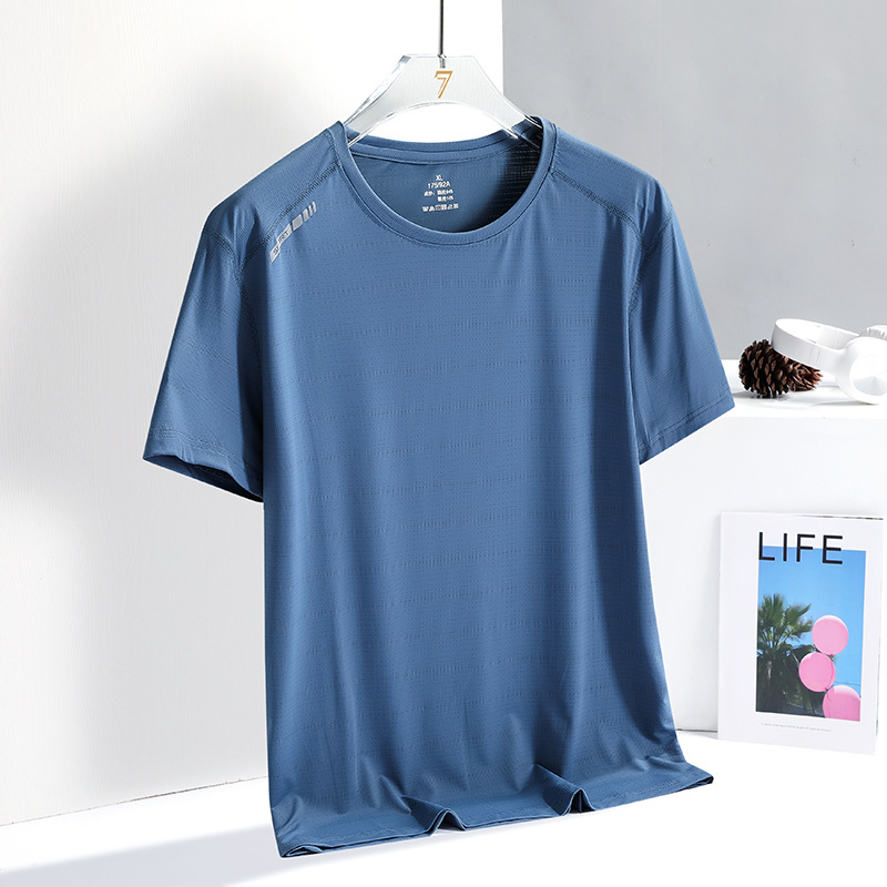 Picture of Summer New Printed Ice Silk T-shirt Men's Sports Leisure Running Fitness Breathable Short-sleeved Men's Outdoor Quick-drying Clothes