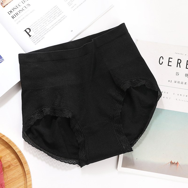 Picture of New Lace High Waist plus size Belly Tinting Hip Seamless Breathable Graphene Bottom Profile Briefs Seamless Women's Underwear