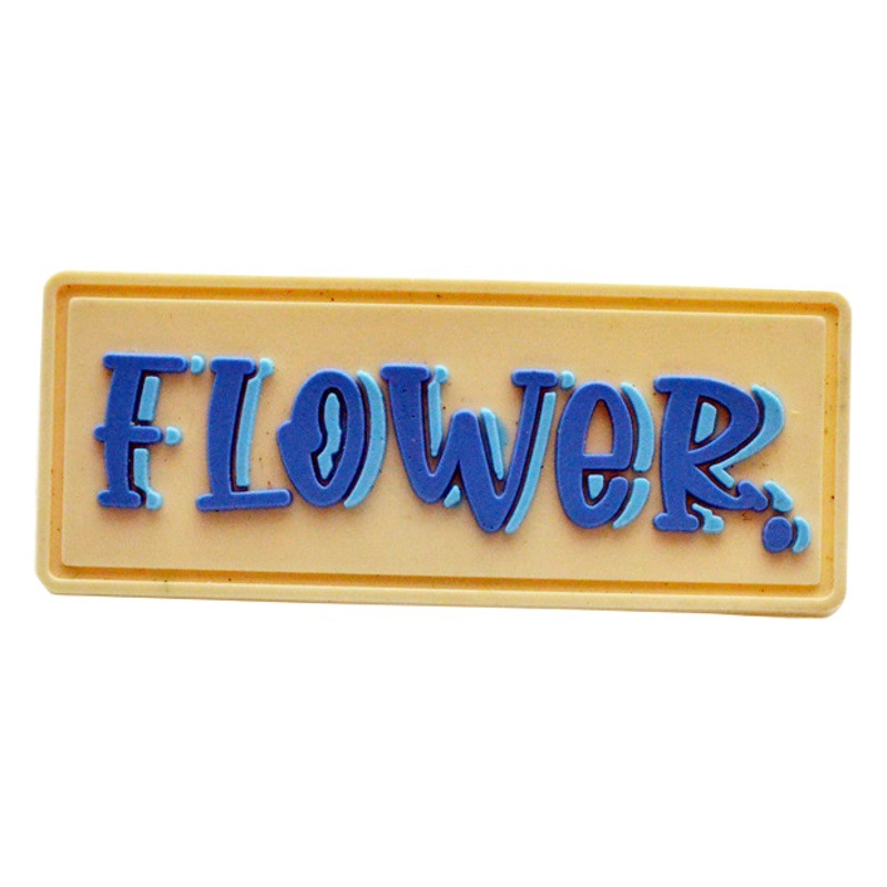 Picture of Drop Plastic Labels Custom Clothing, Shoes and Hats Pvc Plastic Stamps Luggage Stereo Logo Velcro Trademark Adhesive Rubber Labels