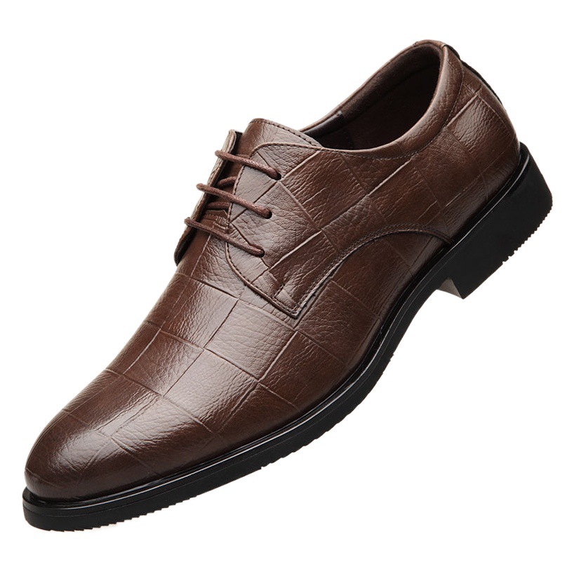 Leather shoes men's business formal wear bridesmaid large size shoes versatile casual wedding shoes comfortable soft bottom work shoes one-piece delivery