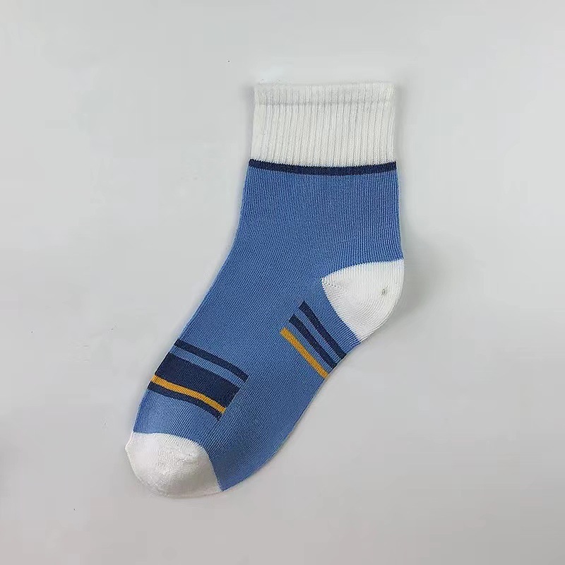 Picture of Socks Men's Mid-tube Socks Spring and Autumn Sports Sweat-absorbent Deodorant Socks Spring and Summer Thin Color-matching Striped Sports Socks